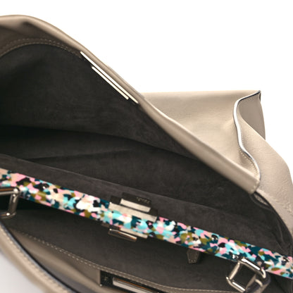 Fendi Vitello Seta Plexiglass Granite Large Peekaboo Iconic Satchel Tortora 5 of 7