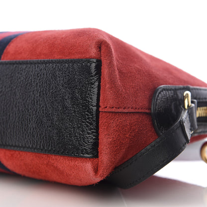 Gucci Suede Patent Web GG Small Ophidia Dome Shoulder Bag Hibiscus Red 6 of 8