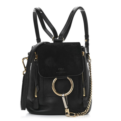 Chloe Suede Calfskin Mini Faye Backpack Black 1 of 9