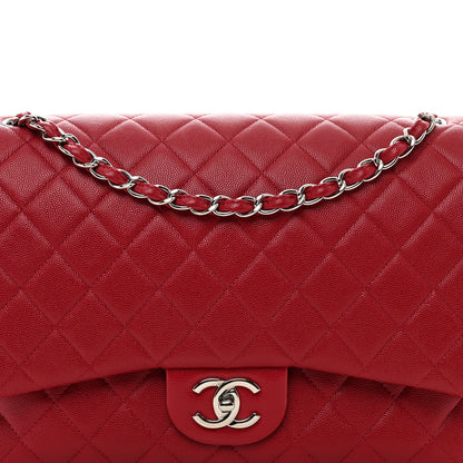 Chanel Iridescent Caviar Quilted Maxi Double Flap Red 5 of 11