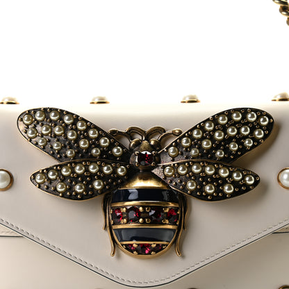 Gucci Nappa Pearl Studded Mini Queen Margaret Broadway Shoulder Bag Mystic White 9 of 17