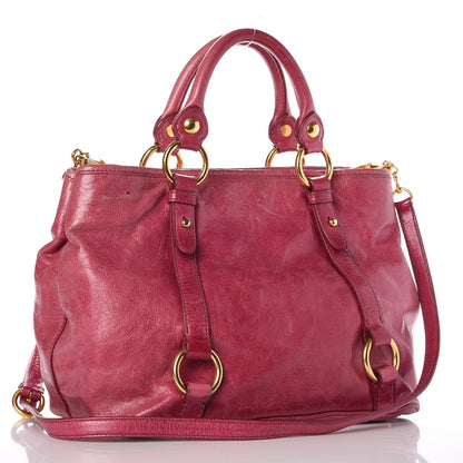 Miu Miu Vitello Lux Tote Pink 4 of 13