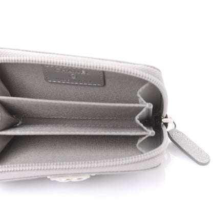 Chanel Caviar Quilted Boy Zip Around Coin Purse Wallet Grey 5 of 11