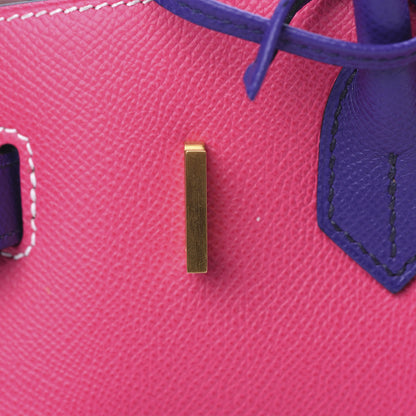 Hermes Epsom Horseshoe Birkin 30 Blue Encre Ultraviolet Rose Tyrien 20 of 35