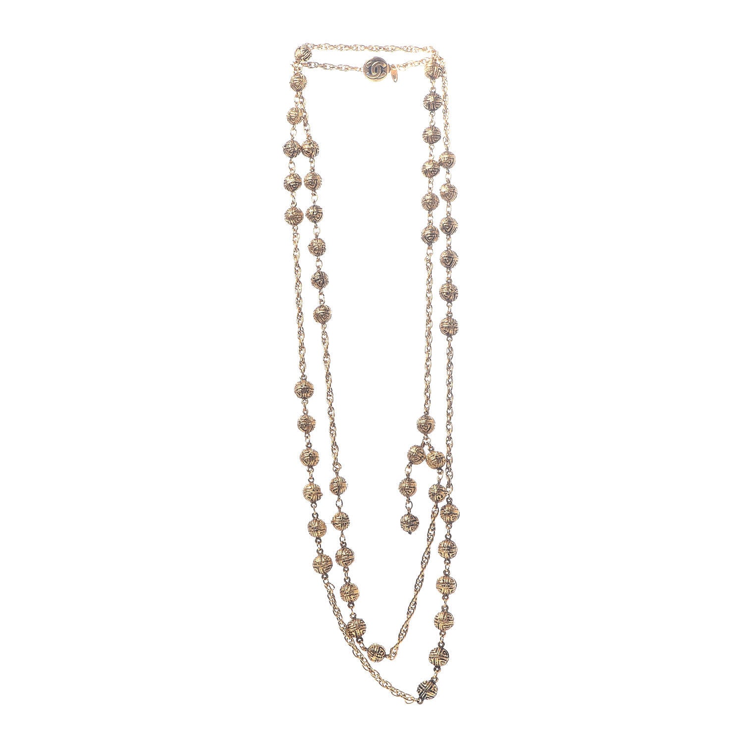 Chanel CC Long Chain Necklace Gold 3 of 8
