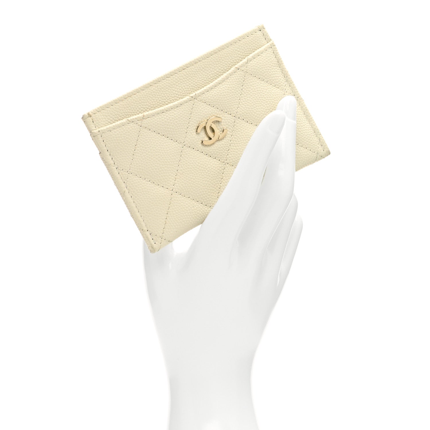 Chanel Caviar Quilted Card Holder White 2 of 8