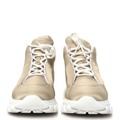 Prada Re-Nylon Gabardine Rubber Triangle Logo Quilted Mens Rush Piuma 50mm Mid Sneakers 39.5 Deserto 3 of 10
