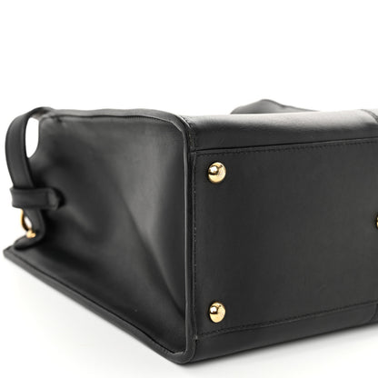 Fendi Vitello Seta Glazed Fabric FF 1974 Medium Peekaboo X-Lite Black Fragola 8 of 12