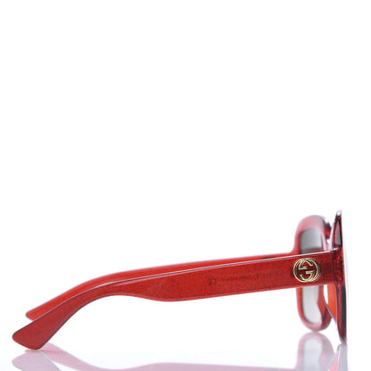 Gucci Square Frame GG 0036S Sunglasses Glitter Red 3 of 8