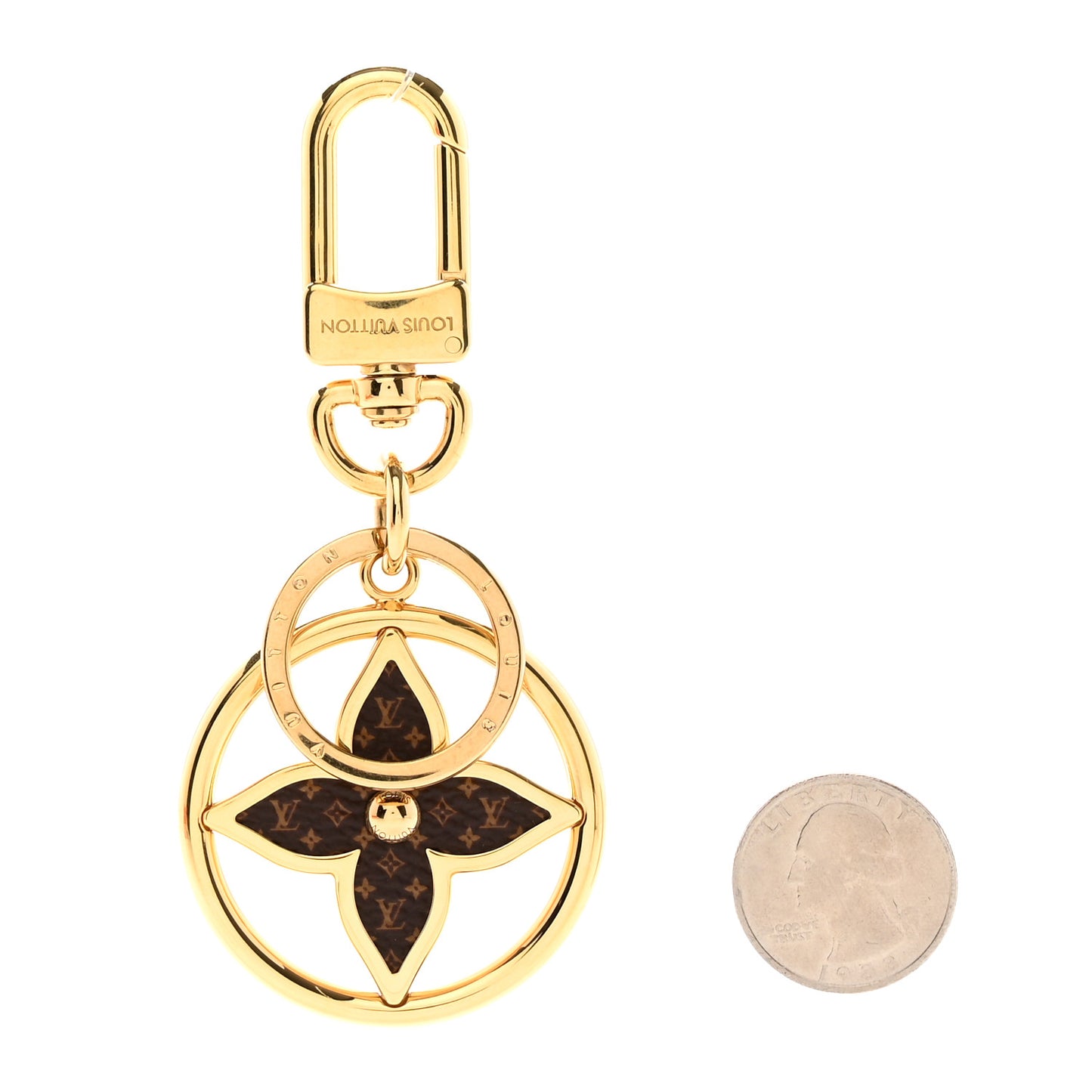 Monogram Puzzle Flower Bag Charm Key Holder