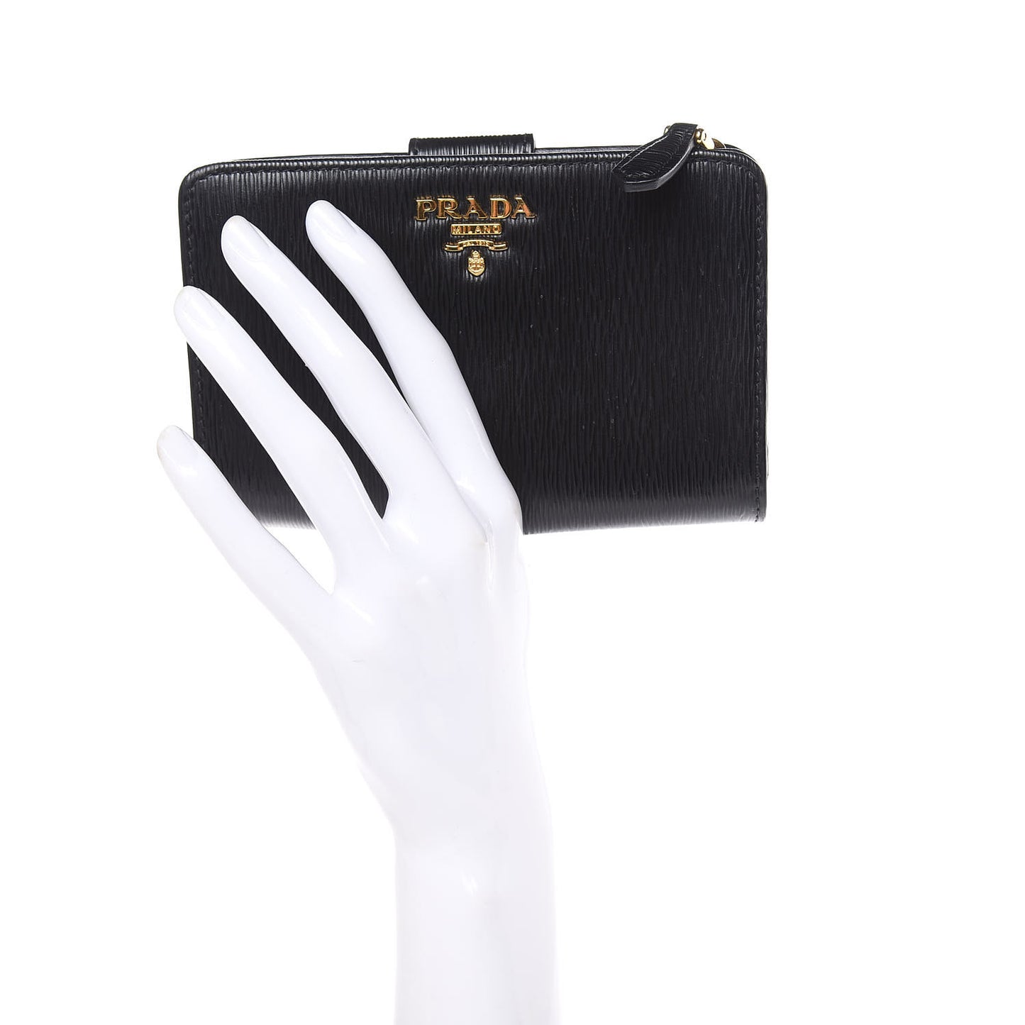 Vitello Move Metal Compact Wallet Black