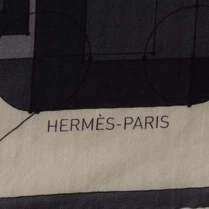 Hermes Cashmere Silk Echec Au Roi Shawl 140 3 of 6