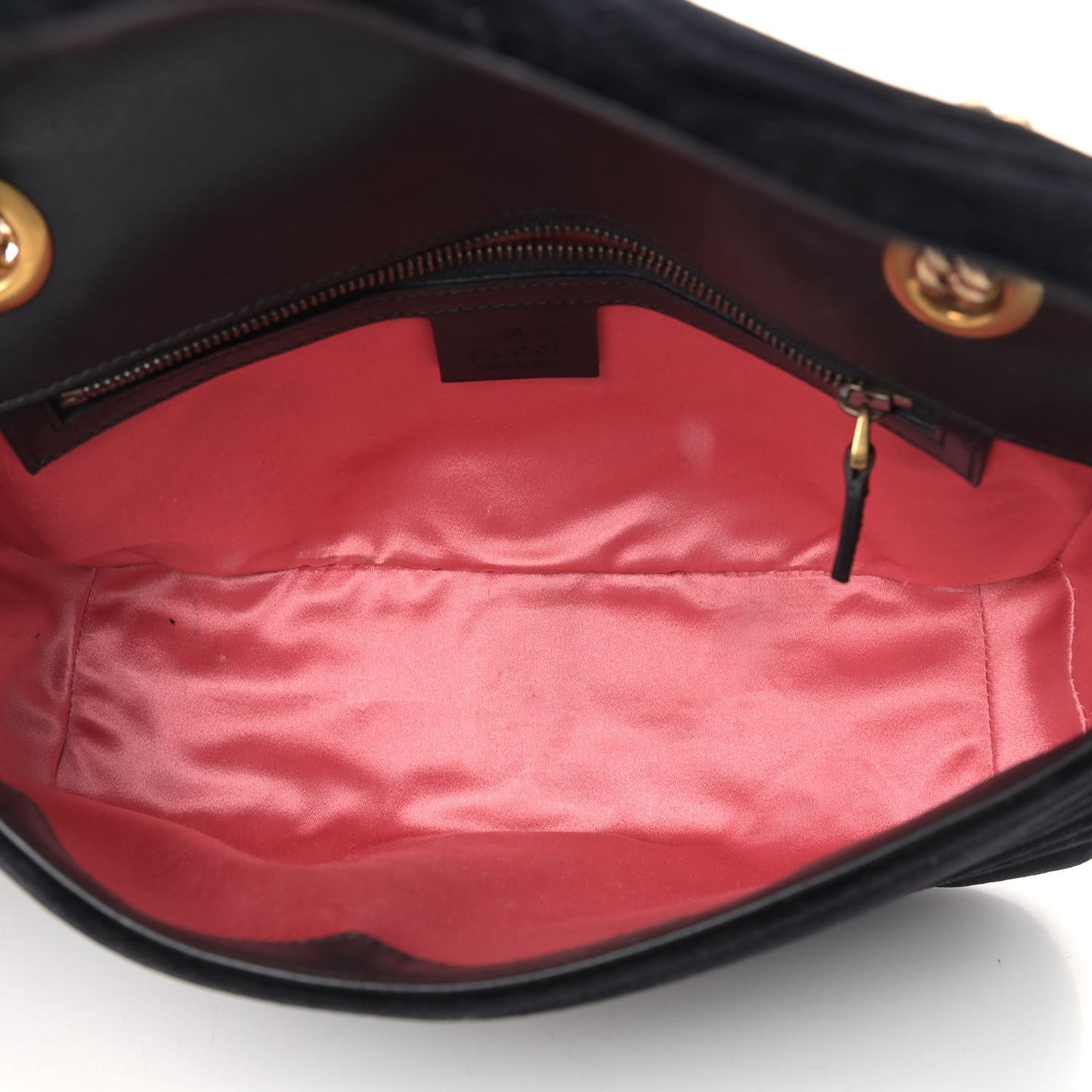 Velvet Matelasse Small GG Marmont Shoulder Bag Black
