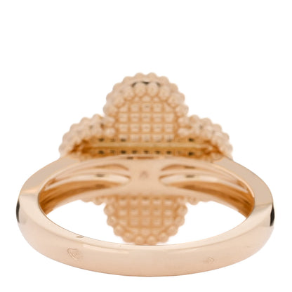 Van Cleef & Arpels 18K Yellow Gold Guilloche Vintage Alhambra Ring 55 7.25 3 of 5