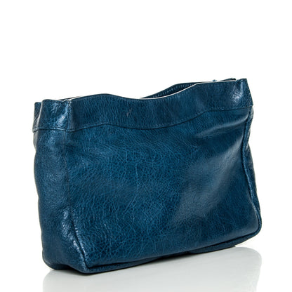 Balenciaga Agneau Giant 12 Rose Gold Hardware Cosmetic Pouch Bleu Cobalt 3 of 8