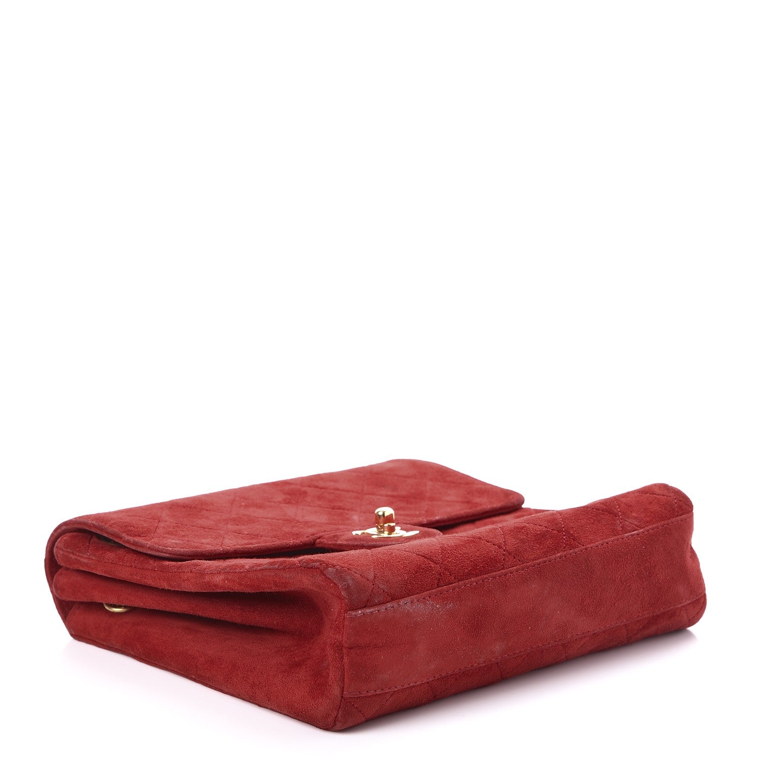 Chanel Suede Quilted Mini Square Flap Red 4 of 11