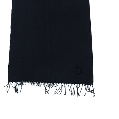 Chanel Cashmere CC Fringe Scarf Black 3 of 4