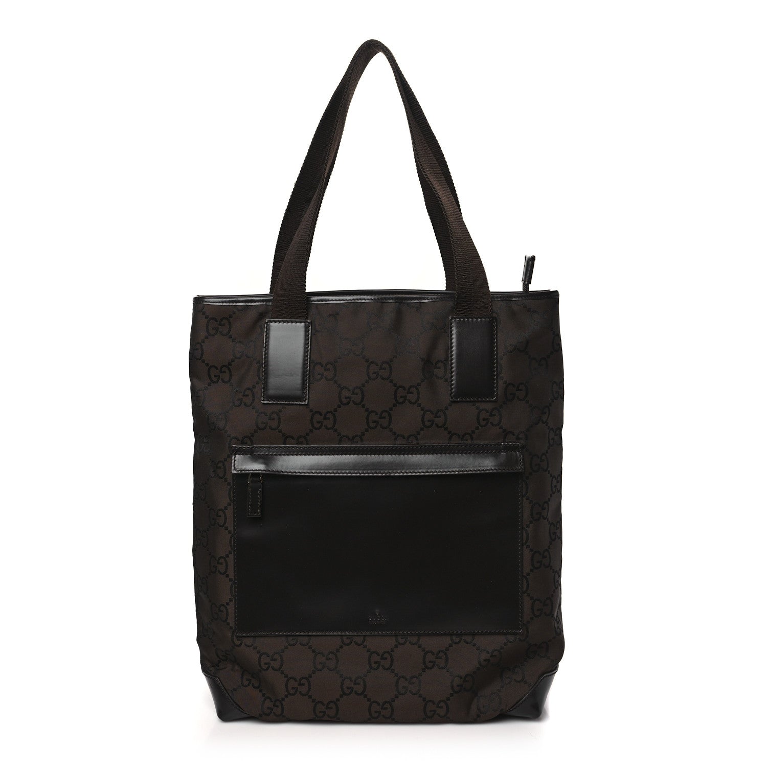 Gucci Nylon Calfskin Monogram Tall Tote Brown 1 of 11