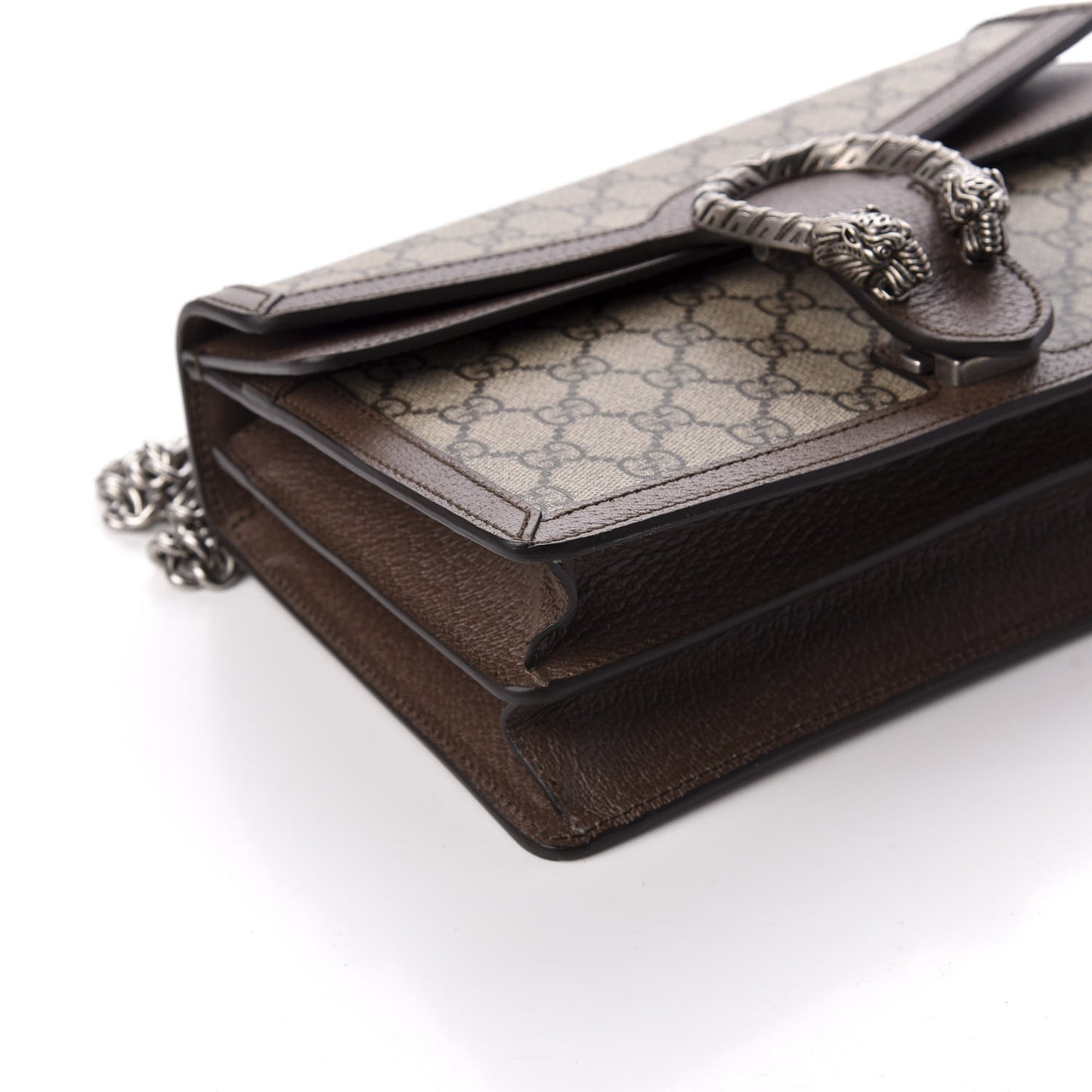 GG Supreme Monogram Textured Dollar Calfskin Top Handle Dionysus Shoulder Bag Beige Ebony New Acero