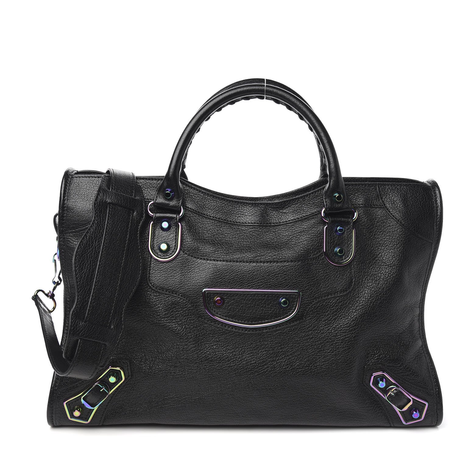 Balenciaga Chevre Iridescent Metallic Edge Hardware City Black 1 of 9