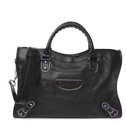 Balenciaga Chevre Iridescent Metallic Edge Hardware City Black 1 of 9