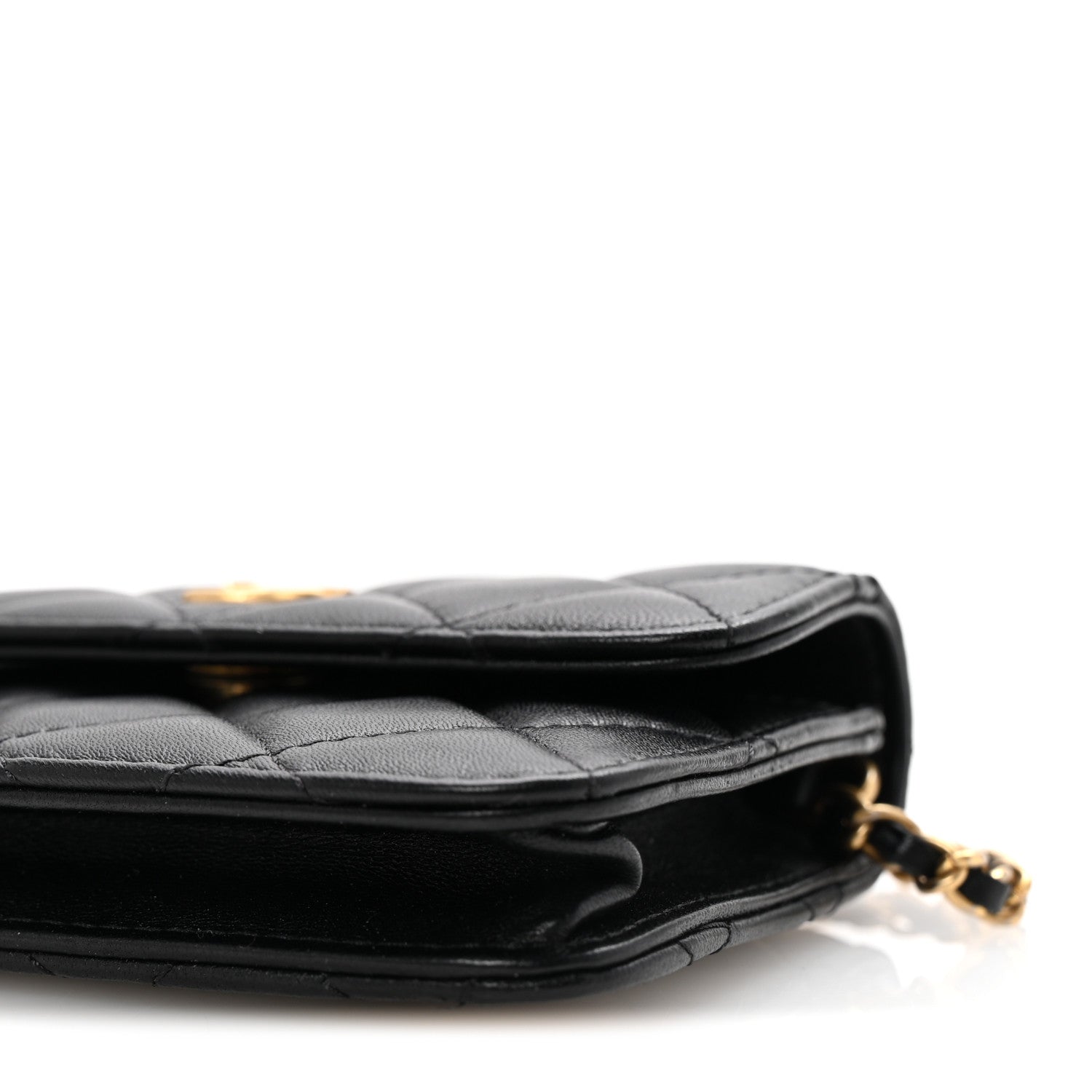Chanel Lambskin Quilted Pearl Crush Flap With Chain Black 1733870