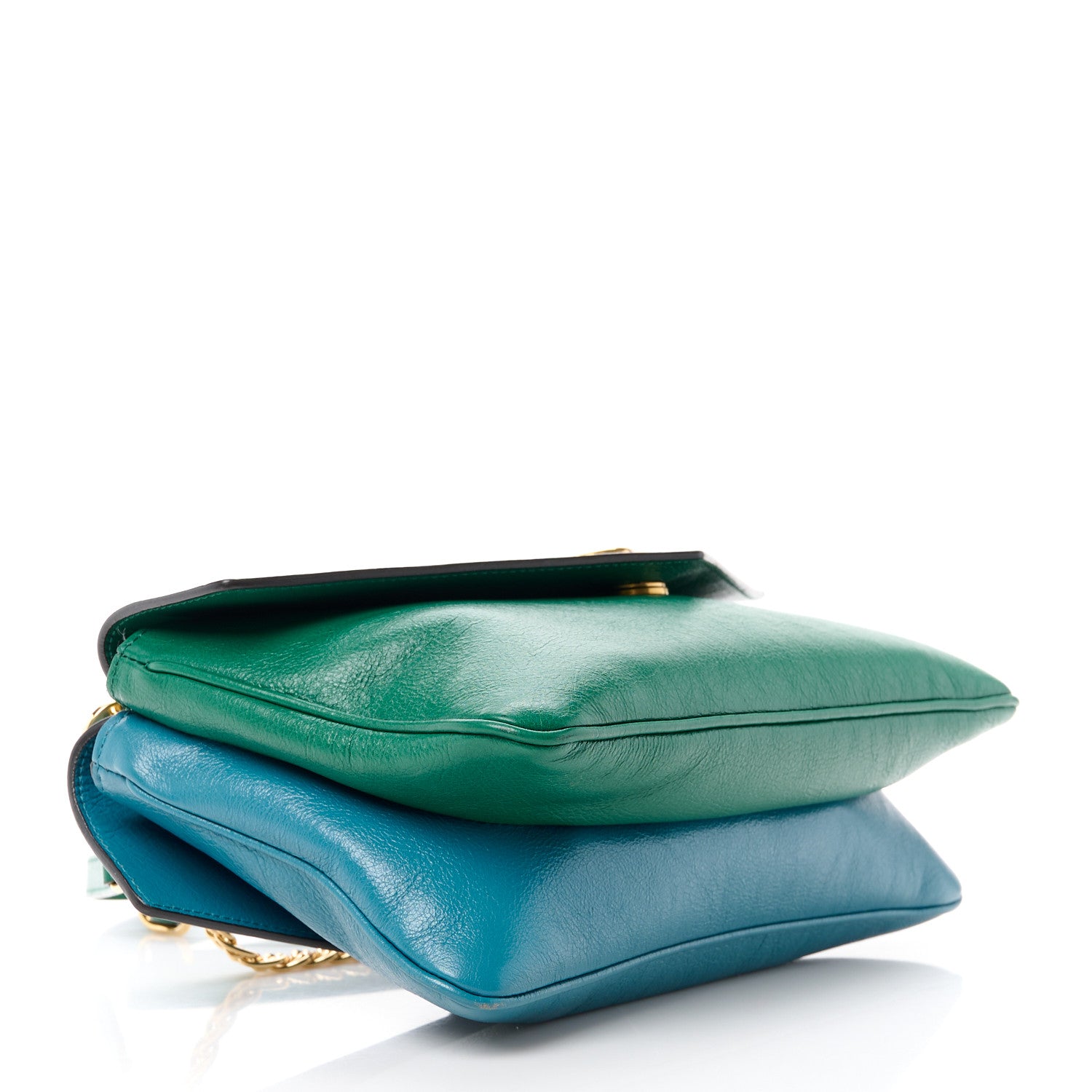 Gucci Calfskin Medium Thiara Double Envelope Shoulder Bag Blue Green 5 of 15
