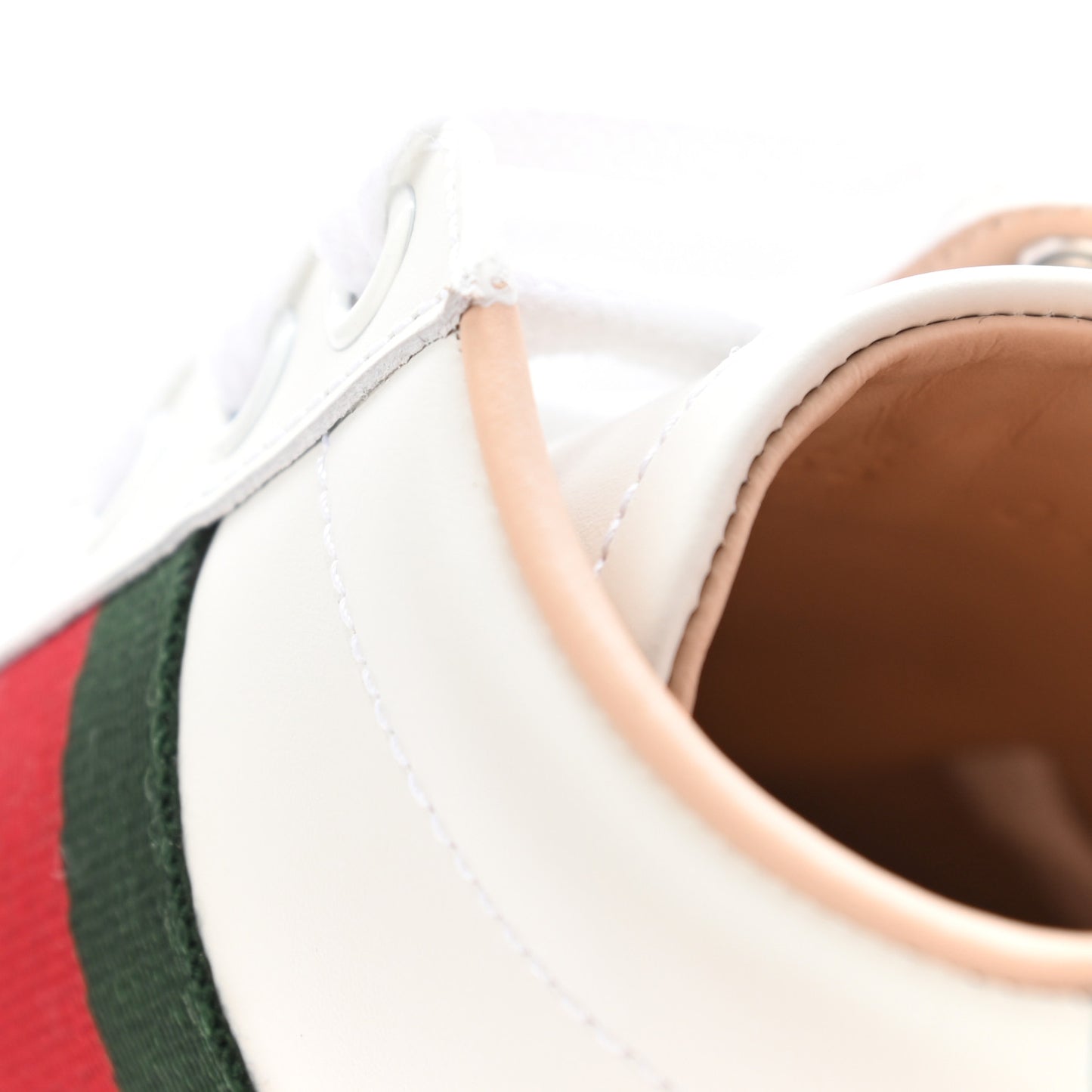 Calfskin Web Bee Embroidered Womens Ace Platform Sneakers 36 White
