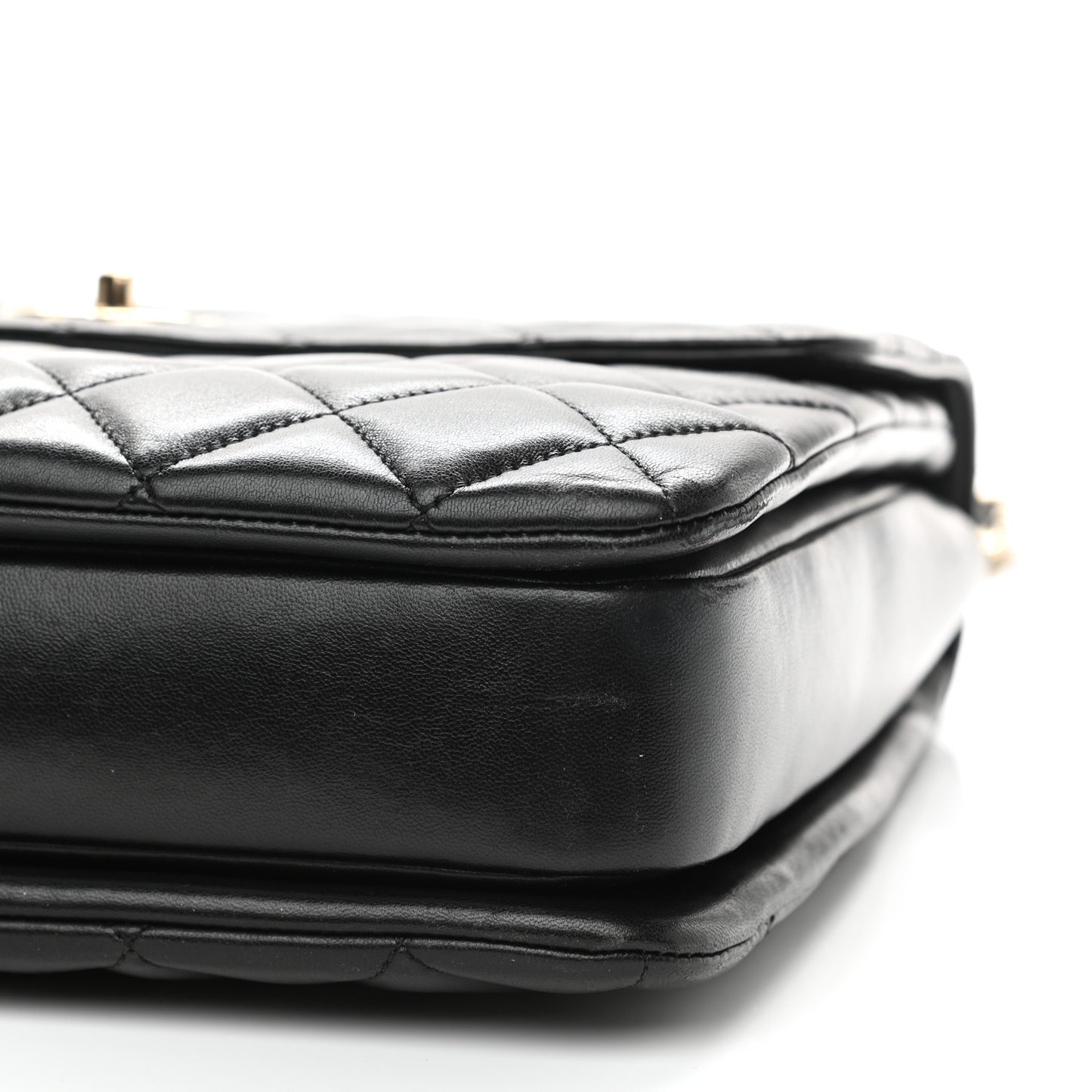Lambskin Quilted Large Trendy CC Dual Handle Flap Bag Black