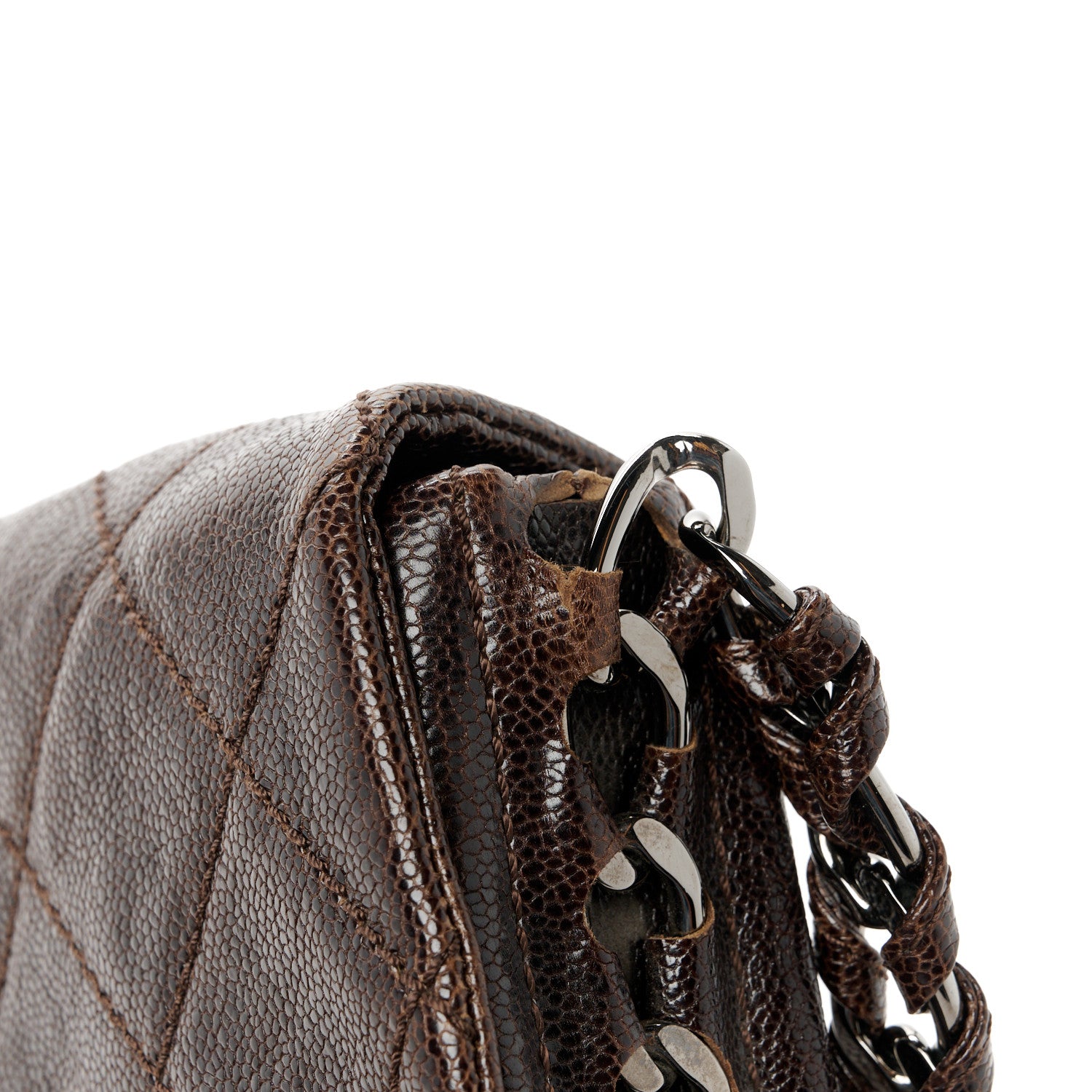 Chanel Glazed Caviar Quilted Modern Chain Flap Dark Brown 12 of 12