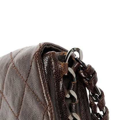 Chanel Glazed Caviar Quilted Modern Chain Flap Dark Brown 12 of 12