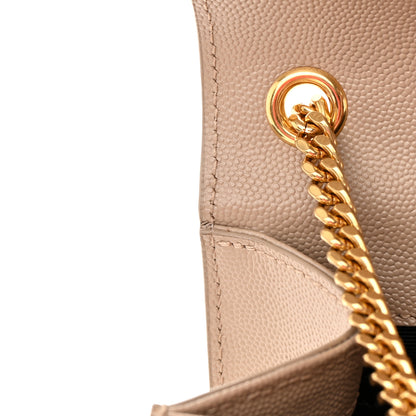 Saint Laurent Grain De Poudre Medium Monogram Kate Satchel Dark Beige 12 of 14