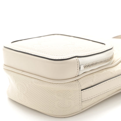 Gucci Calfskin GG Tennis Embossed Mini Double Zip Messenger Bag Mystic White 10 of 11