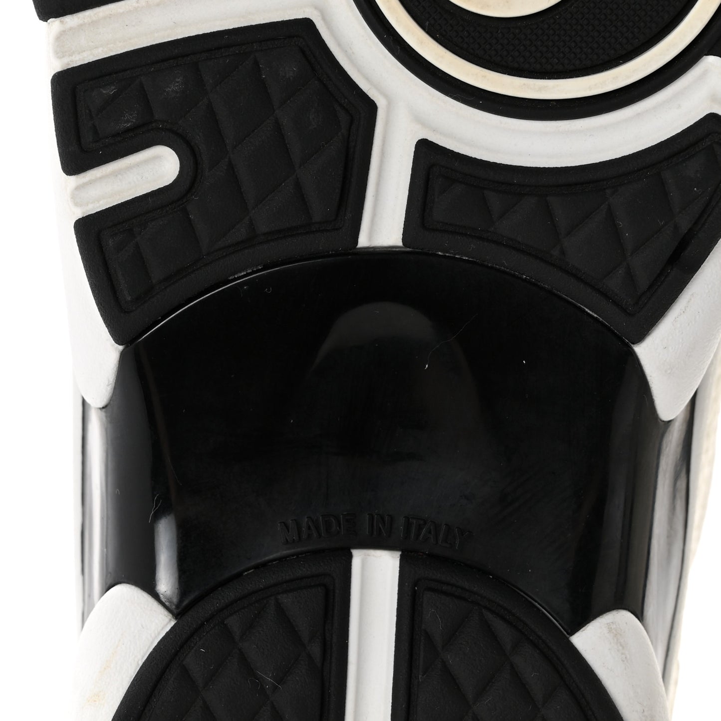 Mesh Suede Calfskin Grained Calfskin Womens CC Sneakers 38.5 White Black