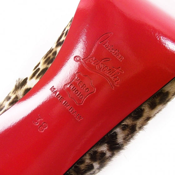 Christian Louboutin Leopard Lady Claude Peeptoes 38 6 of 8