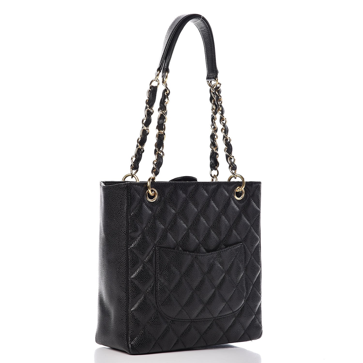 Chanel Caviar Quilted Petit Shopping Tote PST Black 3 of 12