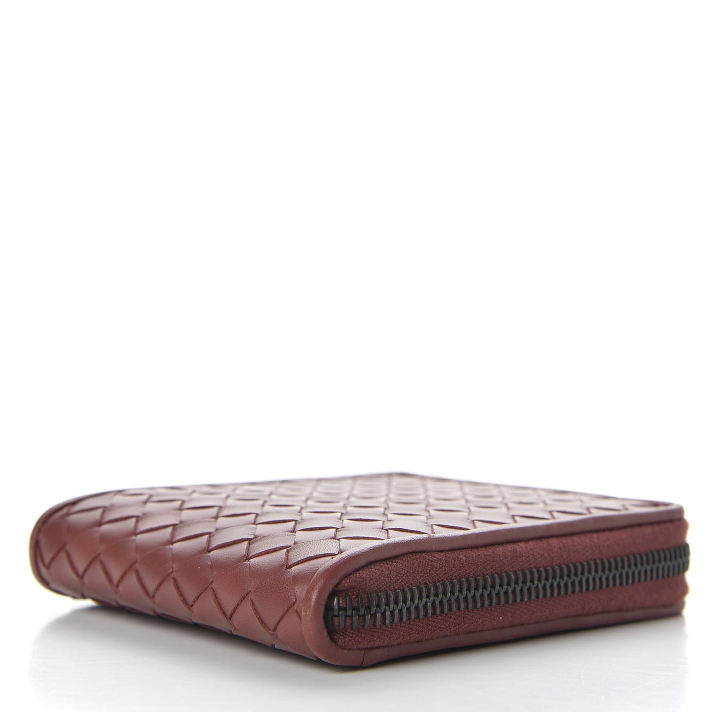 Nappa Intrecciato Zip Around Compact Wallet Canyon