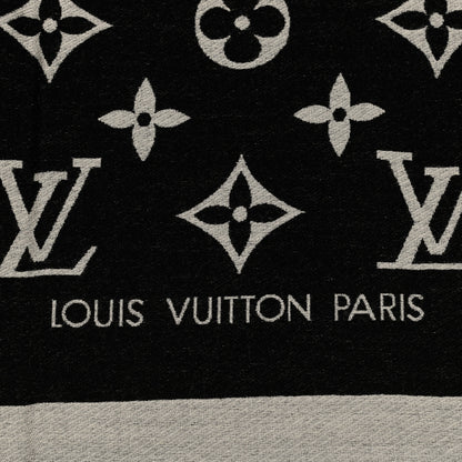 Louis Vuitton Silk Wool Monogram Miss LV Stole Black 3 of 5