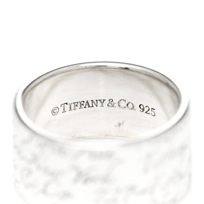 Tiffany Sterling Silver 10mm Notes Wide Ring 53 6.5 4 of 5