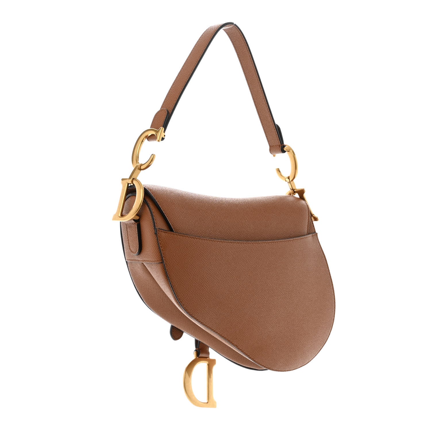 Christian Dior Grained Calfskin Saddle Bag Camello 3 of 10