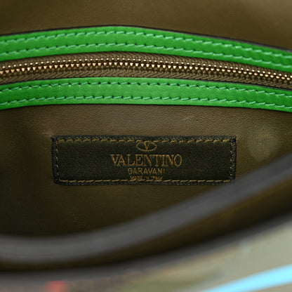Valentino Garavani Nappa Canvas Camouflage Rockstud Wristlet Clutch Army Green Ninphea Parrot 7 of 10