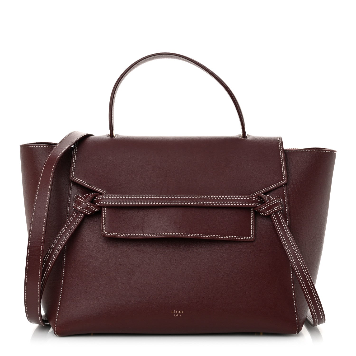 Celine Natural Calfskin Mini Belt Bag Burgundy 1 of 14
