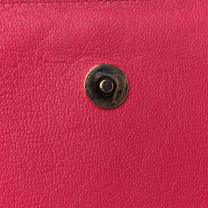 Saint Laurent Calfskin Monogram Large Belle De Jour Clutch Lipstick Fuchsia 10 of 10
