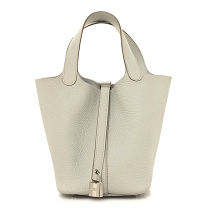 Hermes Taurillon Clemence Picotin Lock 18 PM Gris Perle 1 of 12
