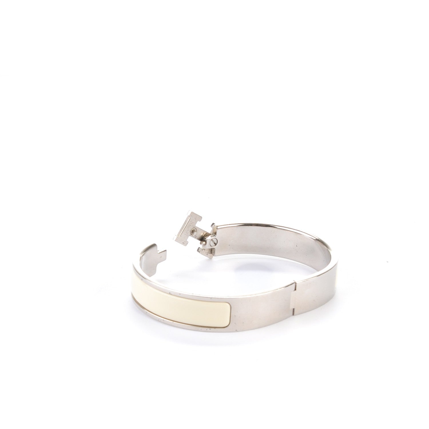 Hermes Enamel Narrow Clic Clac H Bracelet GM Craie 3 of 4