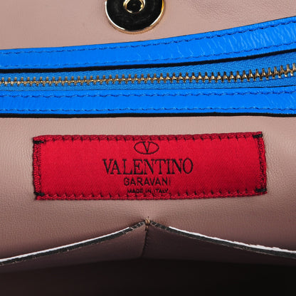 Valentino Garavani Nappa Medium Rockstud Soft Tote Blue Fluo 7 of 8