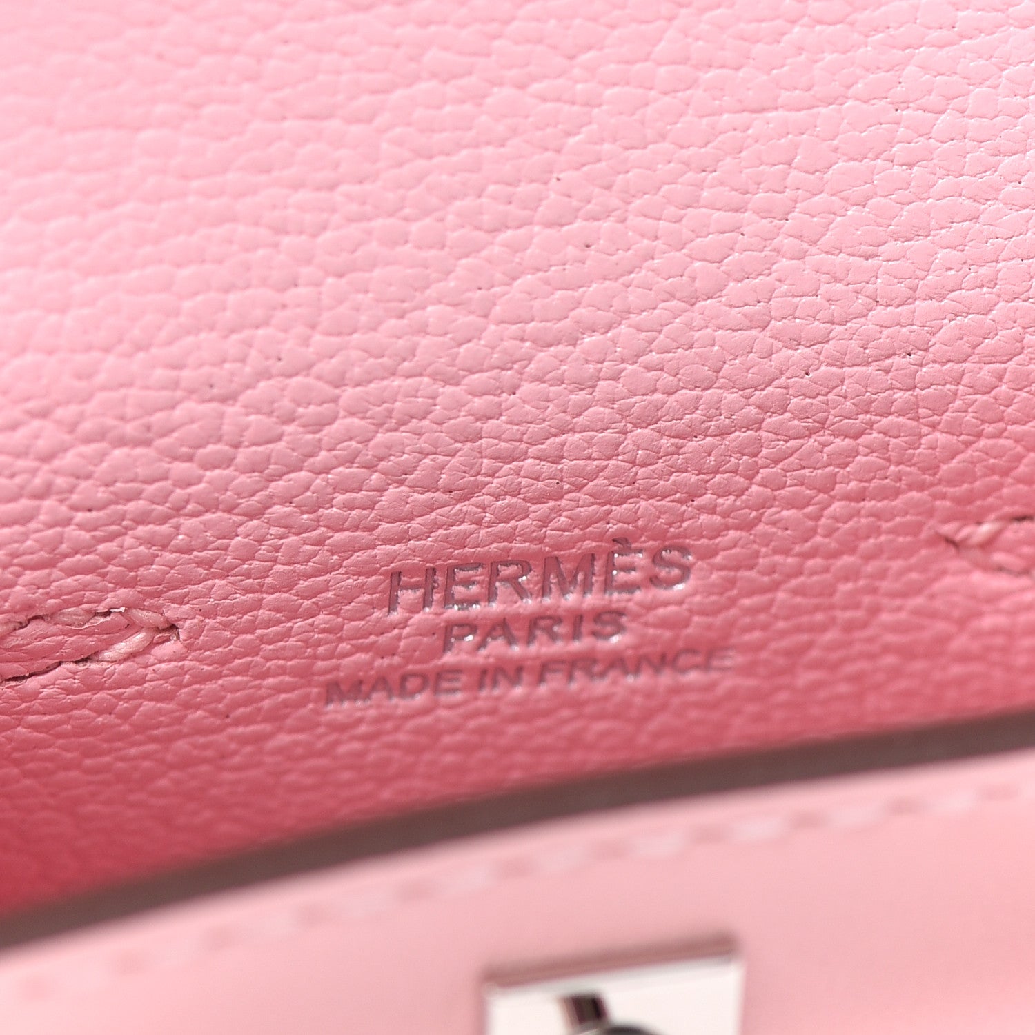 Hermes Tadelakt Mini Kelly Twilly Bag Charm Rose Sakura 4 of 5