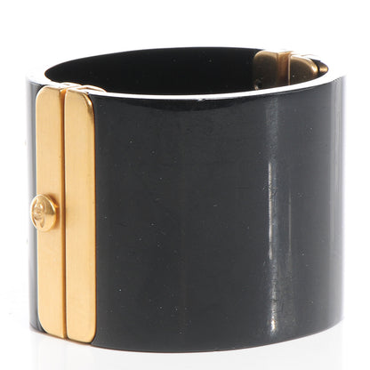 Chanel Resin CC Cuff Black Gold 3 of 10