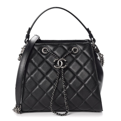 Chanel Caviar Quilted Small CC Bucket Bag Black 1 of 7