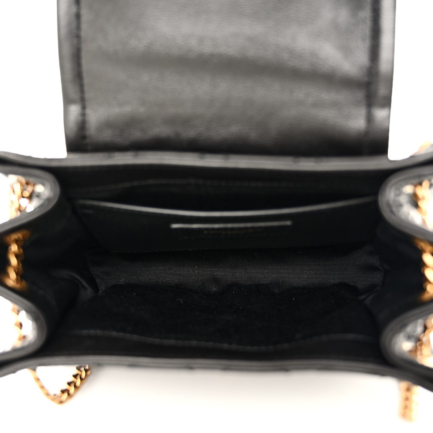 Lambskin Quilted Monogram Mini Nolita Black